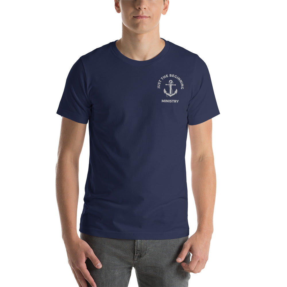 JTB Small Print Front Unisex t-shirt – Just The Beginning